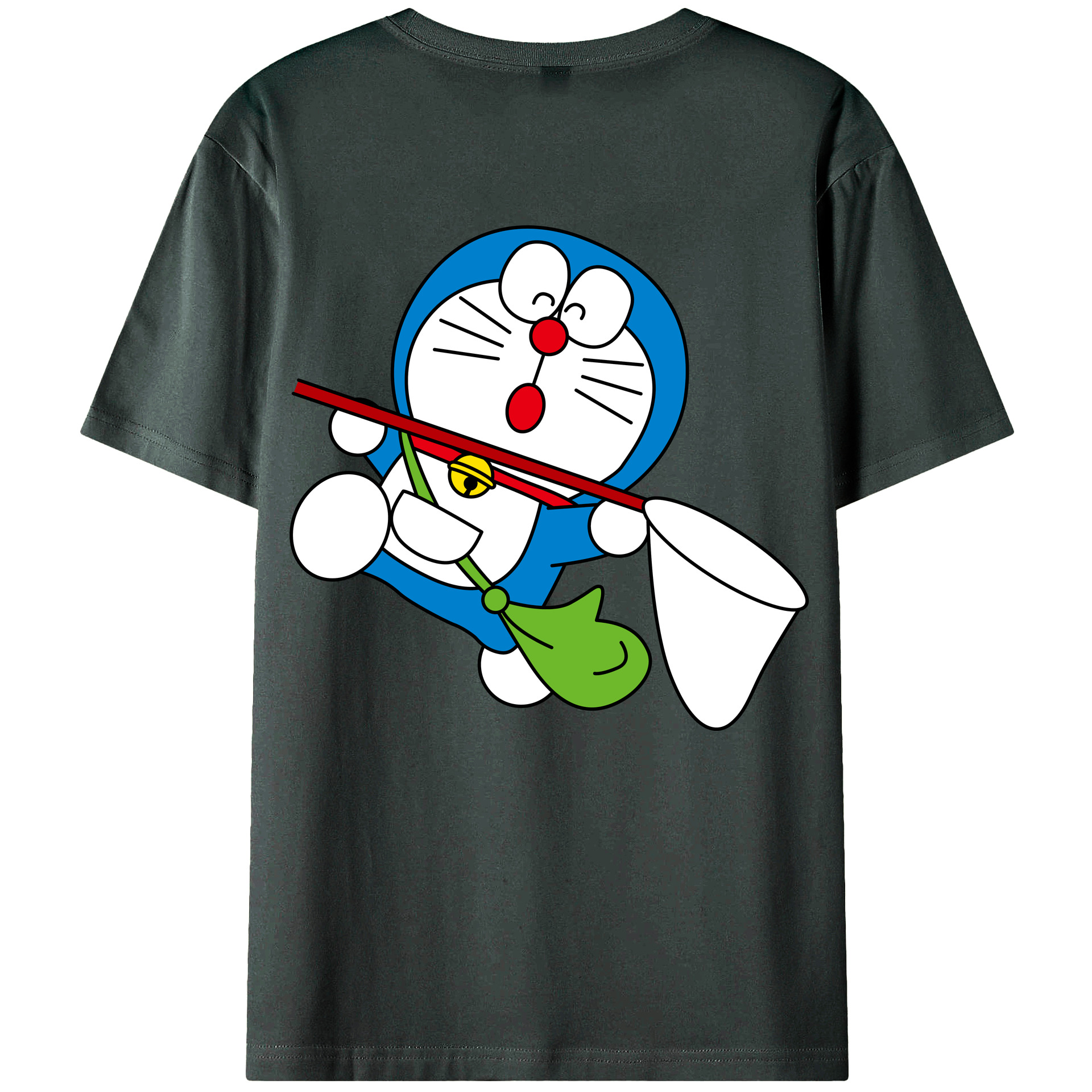 （画像用） ドラえもん Doraemon 綿100％ メンズ半袖Tシャツ（バックプリント） 通気性